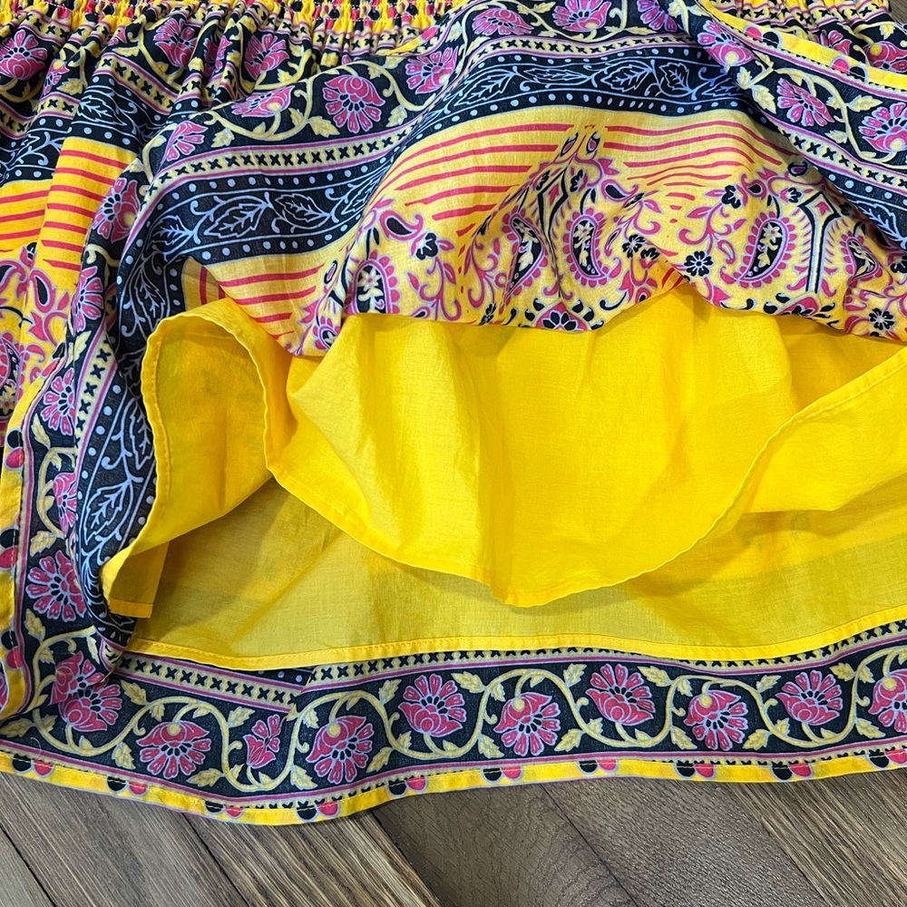 J. Crew Factory Vibrant Yellow and Purple fit & flare Skirt - Picture 5 of 10